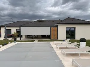 Pergola bioclimatique Marquises Open'R³ aluminium anthracite 7 × 4 m — Top Fermetures Cournon-d'Auvergne