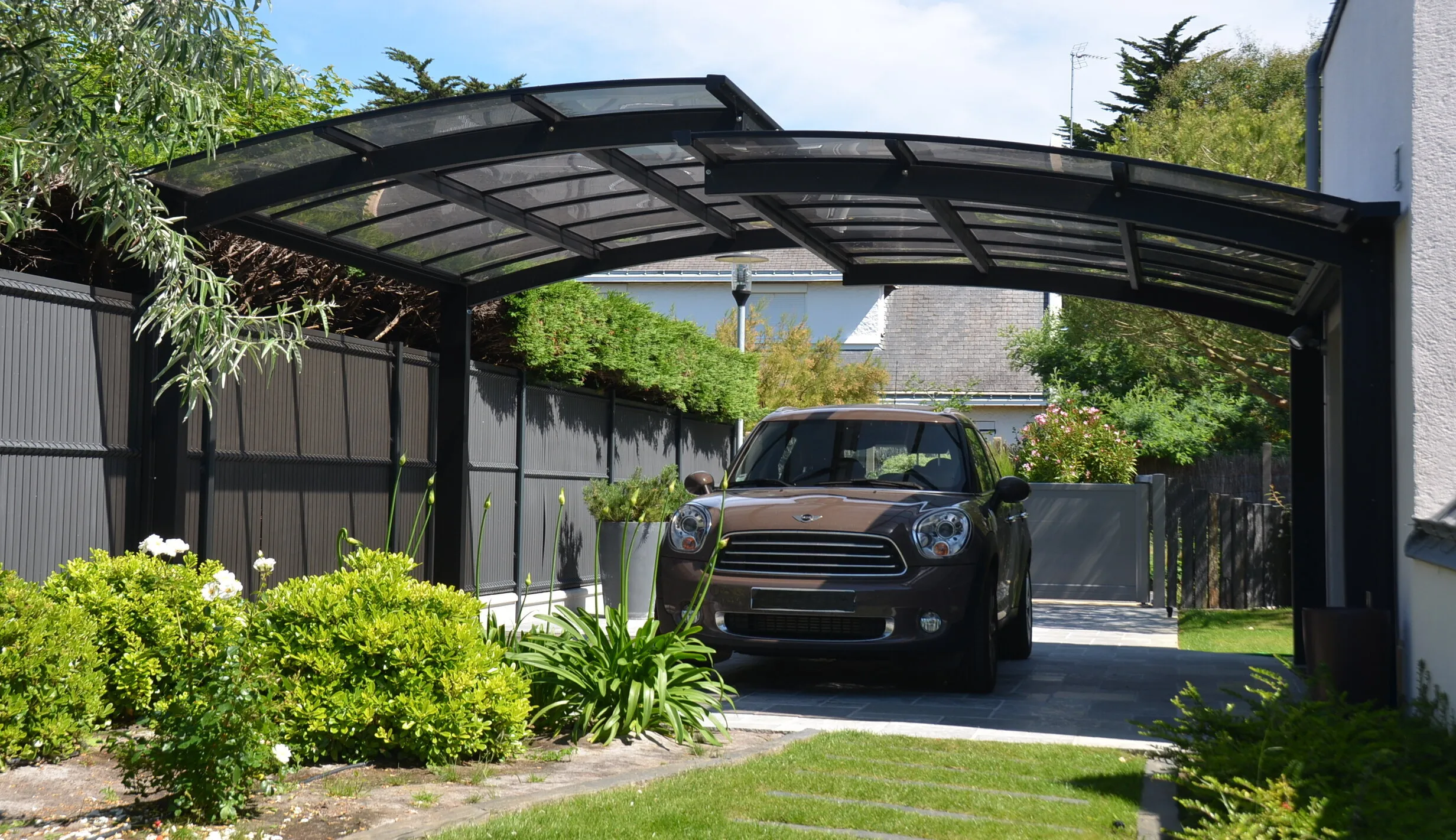 Carport aluminium double Novoferm Oxygen pour deux voitures
